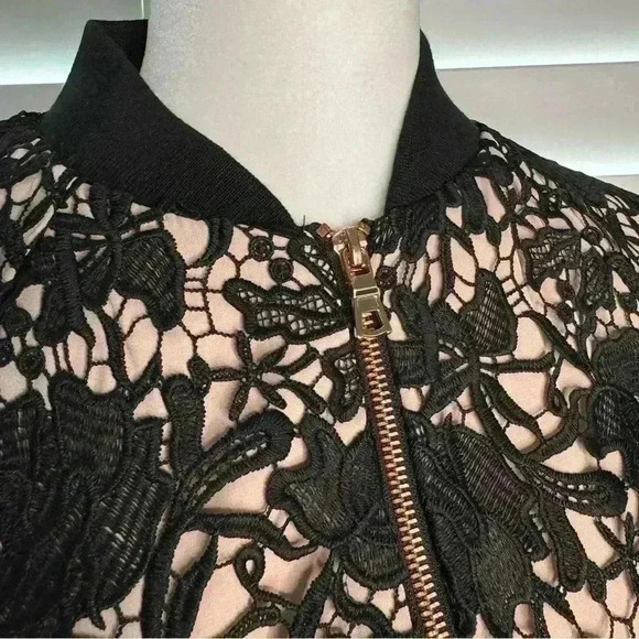 Stella & Dot Lace and Satin Bomber Jacket - Picture 5 of 9